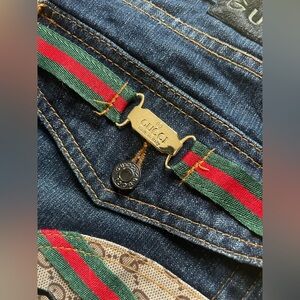 Gucci Men's Vintage denim jeans size 36/36  (54 embroidered pocket made in Italy